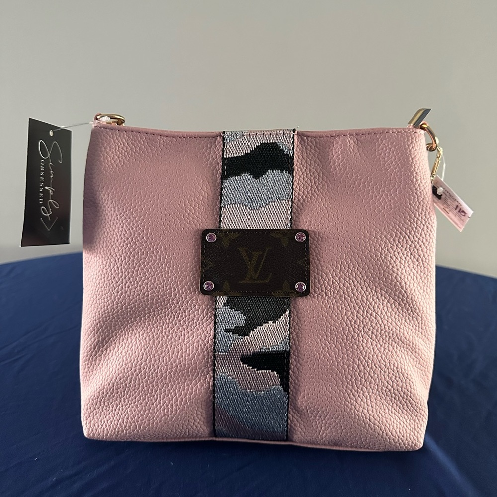 LV Up cycled Dallas‎ LiveLeather Bag with Camo Glitter